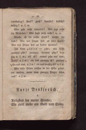 Kurze Denkspruch.