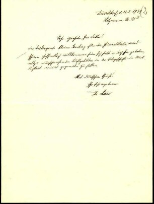 5-10-12-10.0000: Lau, Dr. Friedrich, Staatsarchivrat; diverse Schreiben ff.: Begleitschreiben zu einem Artikel für die Heimatblätter