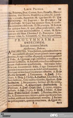Progymnasma Undecimum. Iterum nomenclatura.
