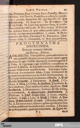Progymnasma Undecimum. Iterum nomenclatura.