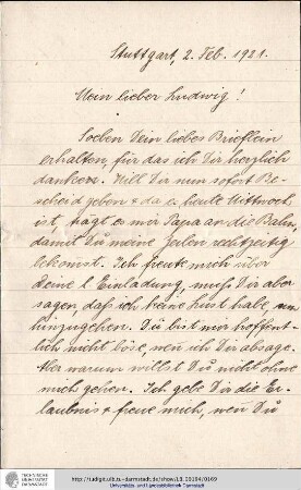 Brief vom 02.02.1921
