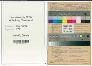 Entnazifizierung Gisela Imhoff , geb. 15.11.1922 (Sekretaerin)