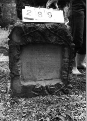 Grabstein 289 (Index: 100095736) Maße HxBxT: 85x50x37 cm Besonderheit: Kindergrab: Grabstein 289