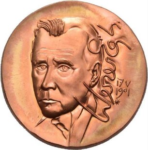 Medaille von Victor Huster auf den 100. Geburtstag des Komponisten Werner Egk