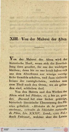 XIII. Von der Malerei der Alten