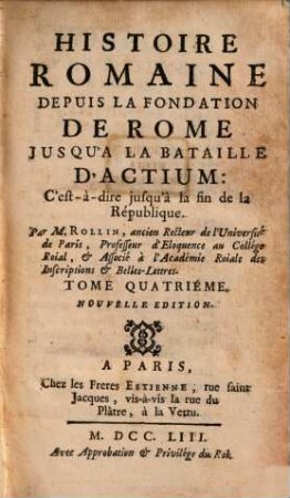 Histoire romaine depuis la fondation de Rome jusqu'a la bataille d'Actium, 4