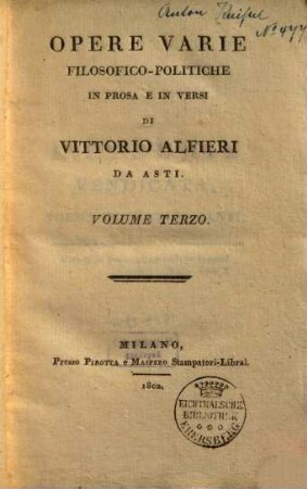 Opere, 8.. Opere varie filosofico-politiche in prosa e in versi