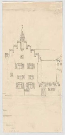 Thiersch, Friedrich von; Glonn (Obb.); Schloss Zinneberg - Altes Schloss - Fassade (Teilansicht)