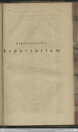 Alphabetisches Repertorium