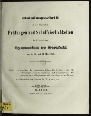 Über Gleichungen zwischen Bogenlänge und Neigungswinkel der Tangente für die Kegelschnittslinien und einige andere Curven