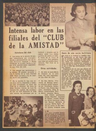 Intensa labor en las filiales del "Club de la Amistad"