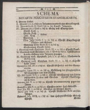 Schema Novarum Periocoparum Evangelicarum