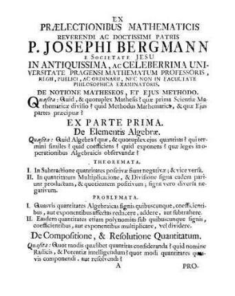 De Elementis Algebræ.