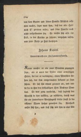 Zehntes Kapitel. Unvermuthete Zusammenkunft.
