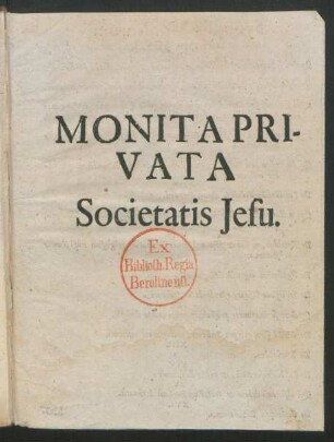 Monita Privata Societatis Jesu