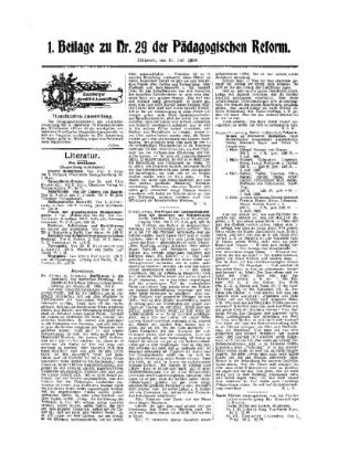 Literatur : 1. Beilage zu Nr. 29 der Pädagogischen Reform