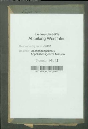 Untersuchung gegen den Wittgensteinschen Rentmeister Hammer in Laasphe