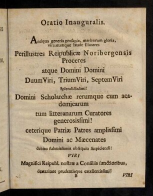 B1r-B1v, Oratio Inauguralis