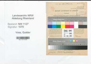 Entnazifizierung Gustav Voss , geb. 07.04.1901 (Lehrer)