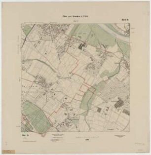 Plan von Dresden. Blatt 16 [Seidnitz - Tolkewitz - Laubegast], 1911 : Plan von Dresden. 1911/13/38/39/40. Blatt 1-12. 14-22, 24, 27, 29, 36, 39, 41-42. Bearb. Vom Vermessungsamt. 1:5000. 1.-9.,11., 13., 14. Aufl. Dresden 1911/13/38/39/40. 50 x 50 cm. Die Blätter 23, 25, 28 und 40 sind nur unter Schadensplan zu finden.