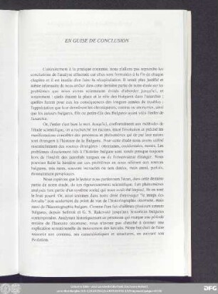 En Guise De Conclusion
