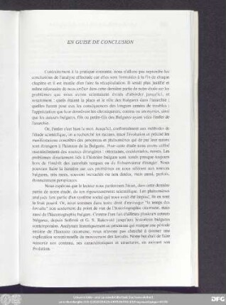 En Guise De Conclusion
