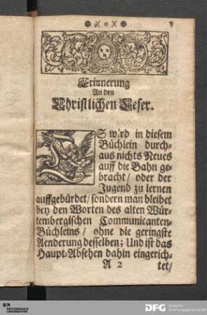 Erinnerung An den Christlichen Leser.
