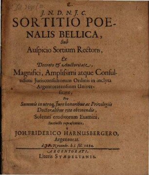 Sortitio Poenalis Bellica