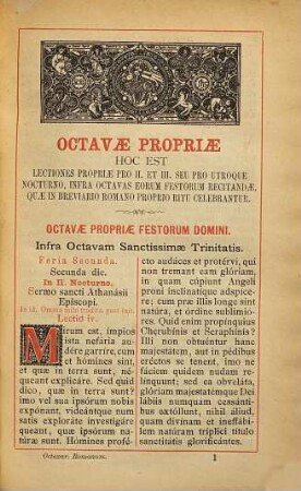 Octavarium romanum sive octavae festorum : Lectiones secundi scilicet et tertii nocturni singulis diebus recitandae infra octavas sanctorum titularium, vel tutelarium ecclesiarum, aut patronorum locorum ; accedit supplementum in quo octavae novissimae inveniuntur