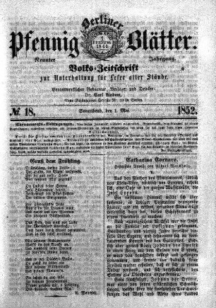 No. 18, Sonnabend, den 1. Mai