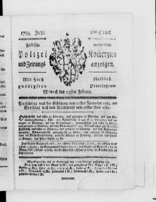 8tes Stück., Ausgabe vom 23. Februar 1785