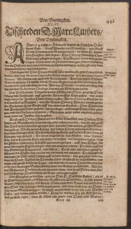 XLVI. Tischreden D. Mart: Luthers/ Von Uneinigkeit.