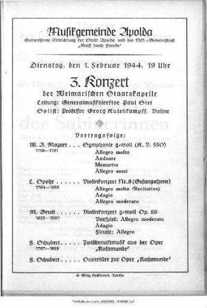 Musikgemeinde Apolda [...] 3. Konzert