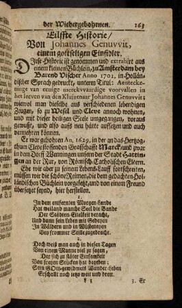 163-182, XI. 1699. Johannes Genurvit, ein Einsidler.