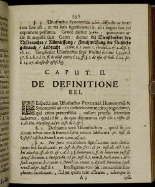 Caput. II. De Definitione Rei.