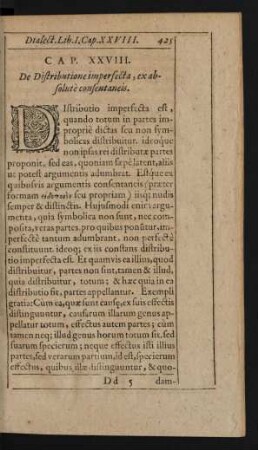 Cap. XXVIII. De Distributione imperfecta, ex absolute consentaneis.