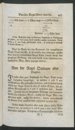 Von der Regel Quinque oder Duplici