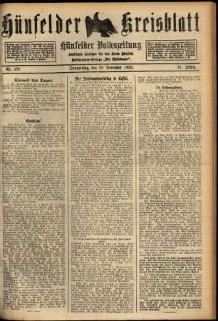 Ausgabe vom Donnerstag, den 19. November 1925.