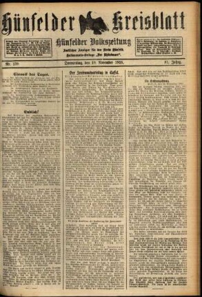 Ausgabe vom Donnerstag, den 19. November 1925.