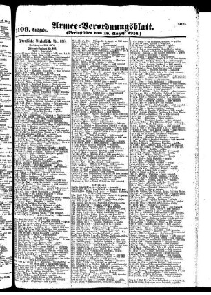 1109.Ausgabe. Freitag, 18. August 1916