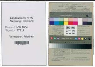Entnazifizierung Friedrich Vermeulen , geb. 19.11.1889 ()