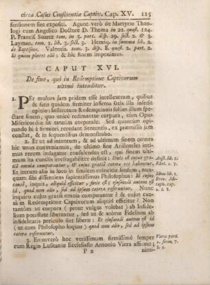 Caput XVI. De fine, qui in Redemptione Captivorum ultimò intenditur.
