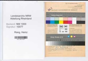 Entnazifizierung Heinz Rang, geb. 20.04.1919 (Vermessungstechniker)