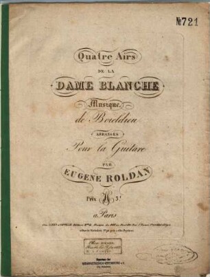 Quatre airs de la Dame blanche