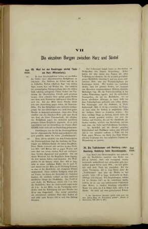 VII Die einzelnen Burgen zwischen Harz und Süntel