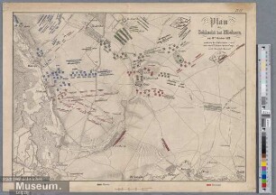 Plan der Schlacht bei Mäckern am 16. October 1813 zwischen der Schlesischen Armee und dem 6. franz. Armee-Corps unter Marschall Marmont