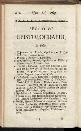 Sectio VII. Epistolographi