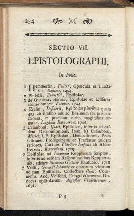 Sectio VII. Epistolographi