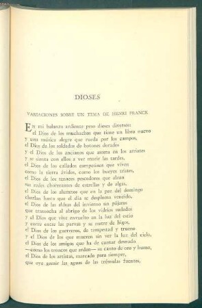 Dioses : Variaciones sobre un tema de Henri Franck