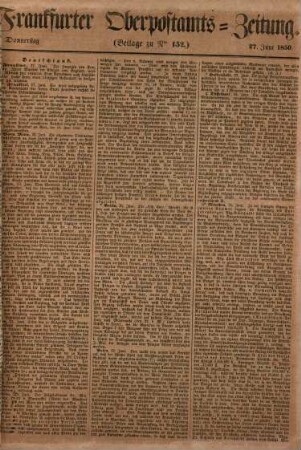 Frankfurter Ober-Post-Amts-Zeitung. 1850,1/6